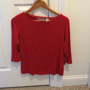 Christmas Beaded Liz Claiborne 3/4 Red Shirt Holidays